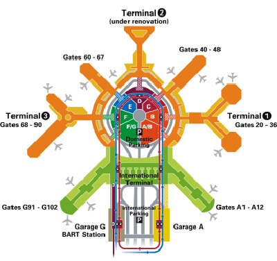 san francisco airport terminal map southwest airlines
