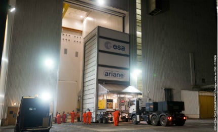 The satellite was shipped to the ELA-3 complex located in French Guiana for launch operations.